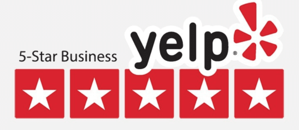 Yelp 5 star business logo.